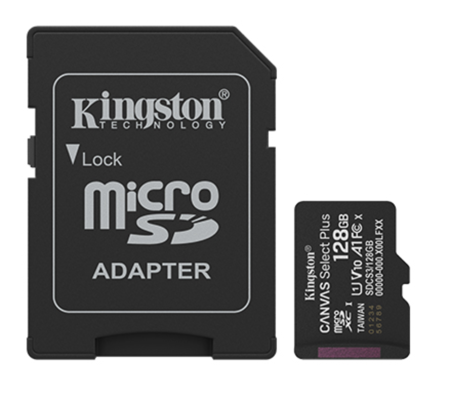 Kingston Canvas Select Plus microSD Memory Card 128GB microSDXC A1 Card SDCS3/128GB