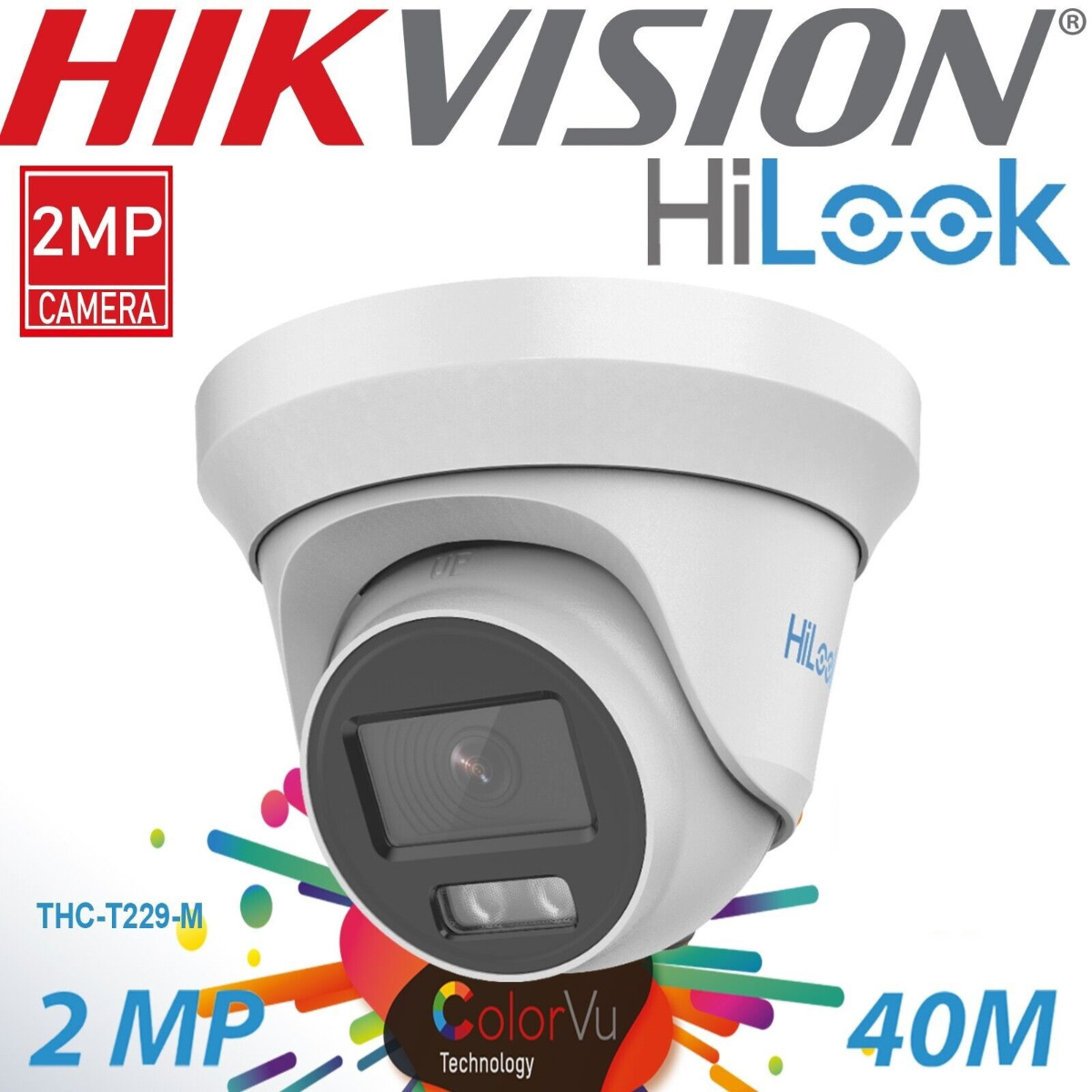 HiLook By Hikvision THC-T229-M 2MP 3.6mm ColorVu 4-In-1 Eyeball Camera 40m IR