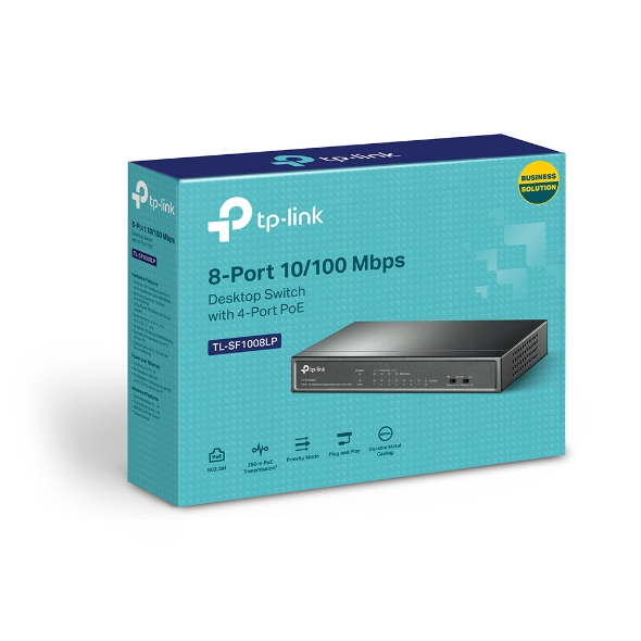 TP-Link TL-SF1008LP 8-Port PoE Desktop Network Switch Play & Plug 4-Port PoE 41W