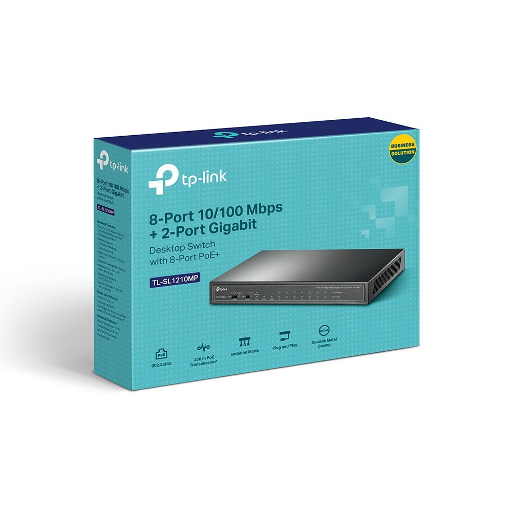 TP-Link 8-Port PoE+100Mbps + 2-Port Gigabit Desktop Switch 