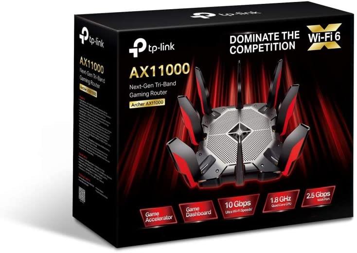 TP-Link Next-Gen WIFI 6 Gigabit Tri-Band Wireless Cable Gaming Router 10 Gbps 8 Gigabit LAN Ports Refurbished