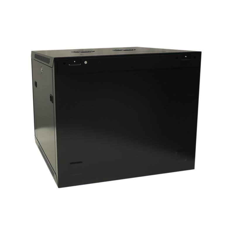 Midas Gold 6u 600x450mm Wall Cabinet - Glass Door - Black