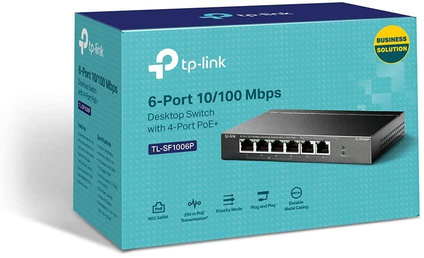 TP-Link TL-SF1006P 6-Port 10/100Mbps Desktop Switch with 4-Port PoE+
