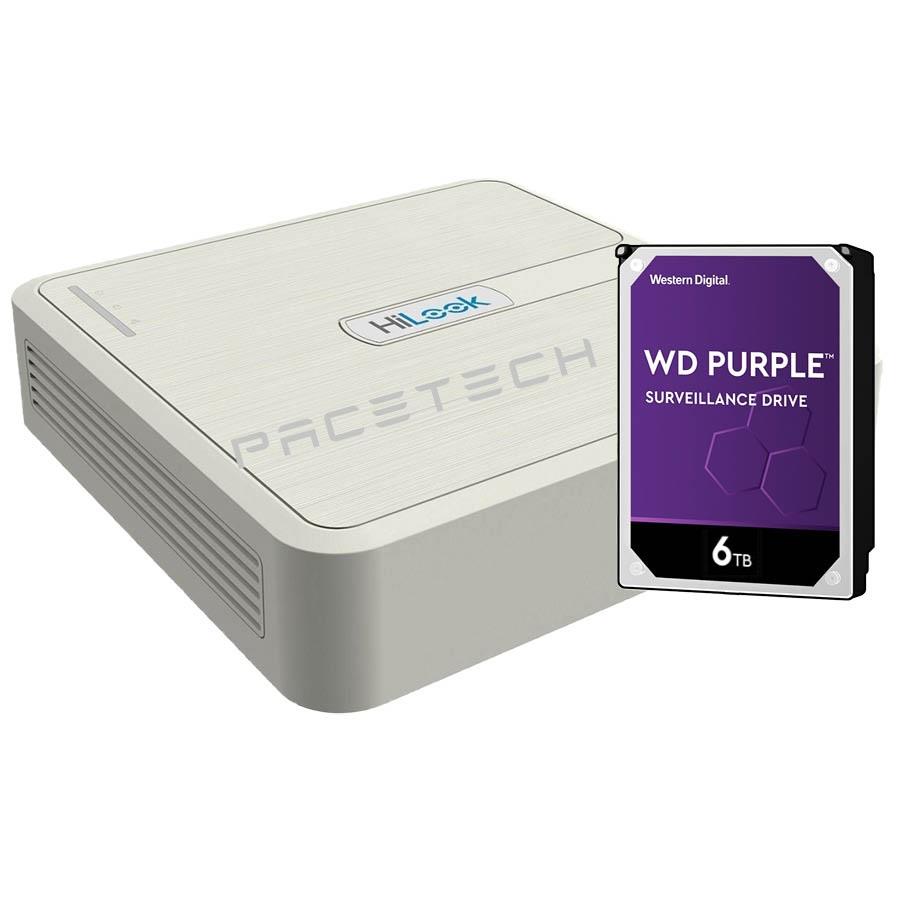 HiLook by Hikvision DVR-104G-F1(s)-6TB 4 Channel Turbo HD 2MP 1080P TVI/AHD/CVI/CVBS CCTV Video Recorder DVR - White 6TB HDD