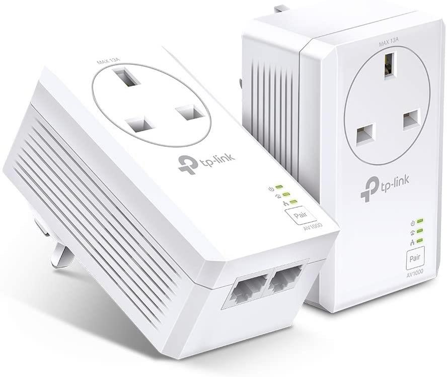 TP-Link TL-PA7027P KIT AV1000 Gigabit Passthrough Powerline Starter Kit Refurbished