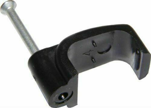 100 x Black cable clips for use with shotgun cable