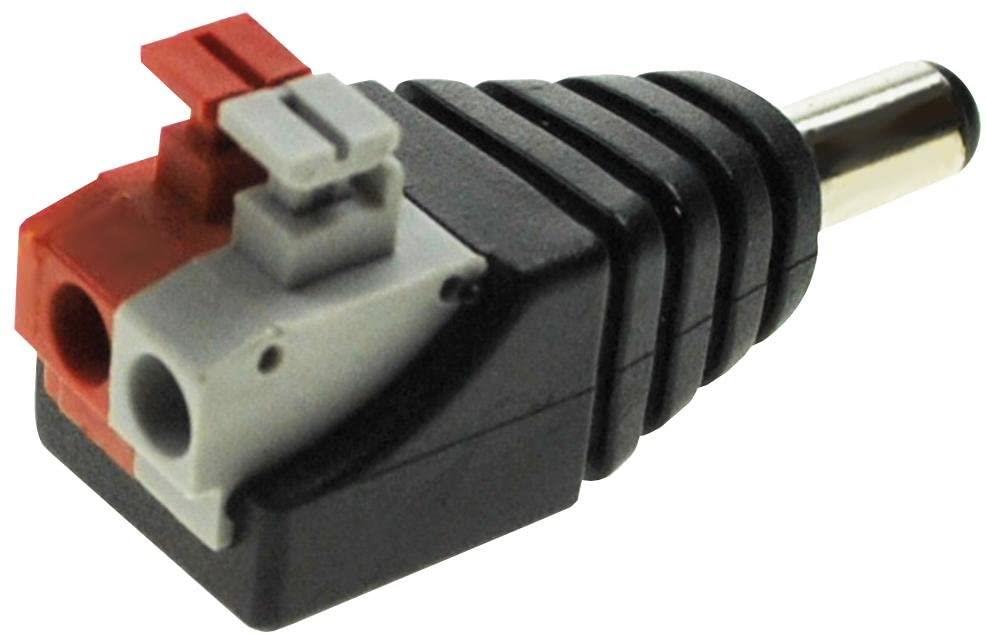 Male DC 2.1 Power Plug Connector Push on Terminal For CCTV Cameras Pack of 100