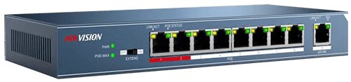 Hikvision DS-3E0106HP-E network switch Unmanaged Fast Ethernet (10/100) Blue Power over Ethernet (PoE)