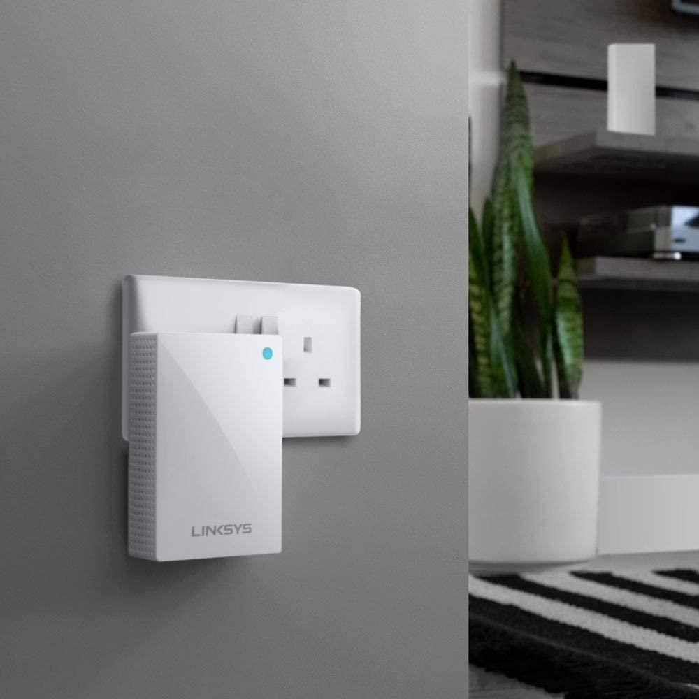 Linksys WHW0101P-UK Velop Dual-Band Whole Home Mesh WiFi Extender Plug-In Node