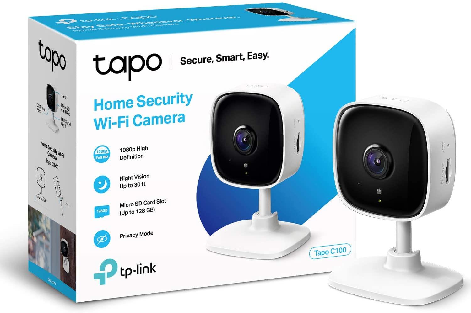 TP-Link Tapo Mini Smart Security Camera, Indoor CCTV, Works with Alexa & Google