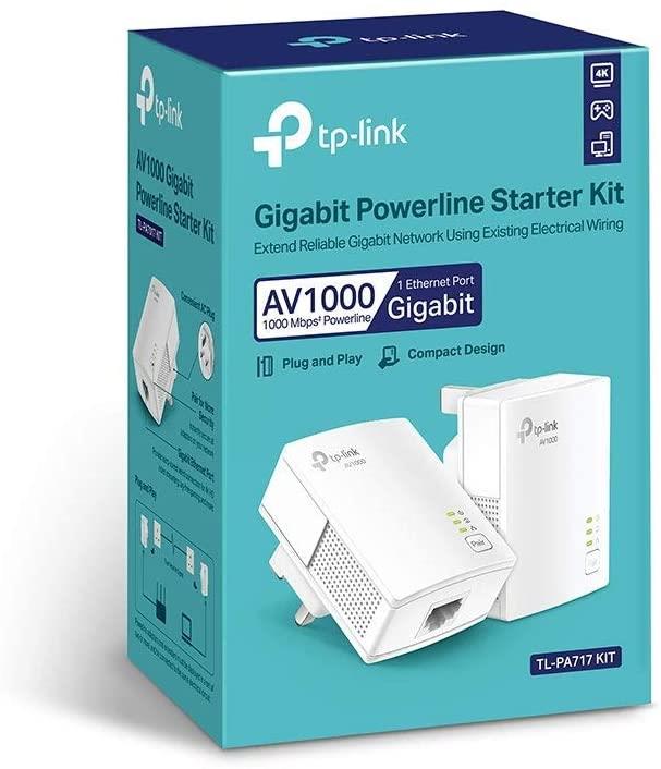 TP-Link TL-PA717KIT Gigabit Powerline Starter Kit 1Gps  Refurbished
