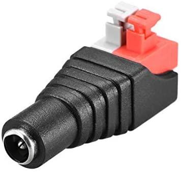 Female DC Power Plug Connector Push on Terminal For TVI CCTV Cameras pack of 100