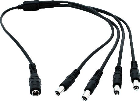 Hikvision Camera 1 to 4 way Power Supply Splitter 12V DC 2.1mm Female to Male