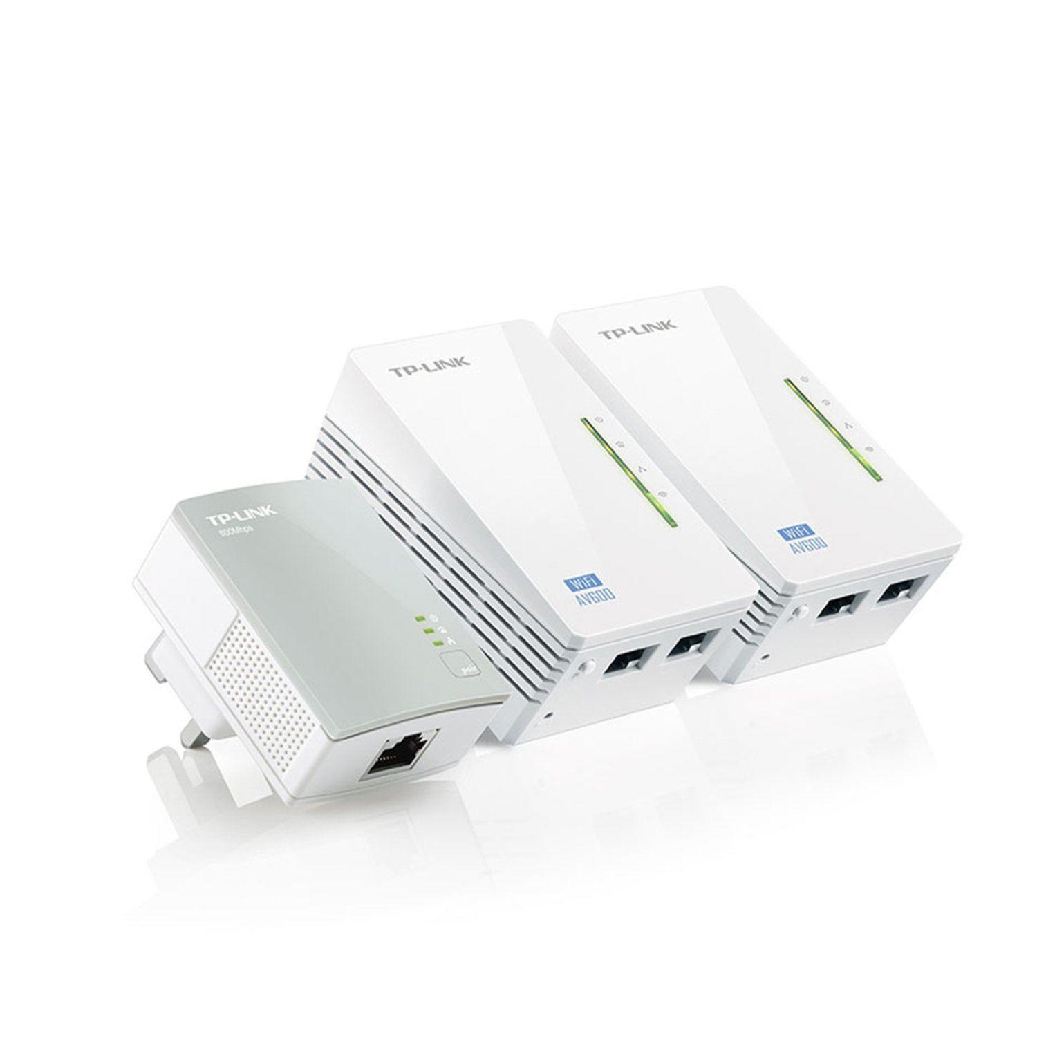 TP-Link TL-WPA4220TKIT AV600 Powerline 300M Wi-Fi Extender with 2 LAN Ports X 3 Refurbished