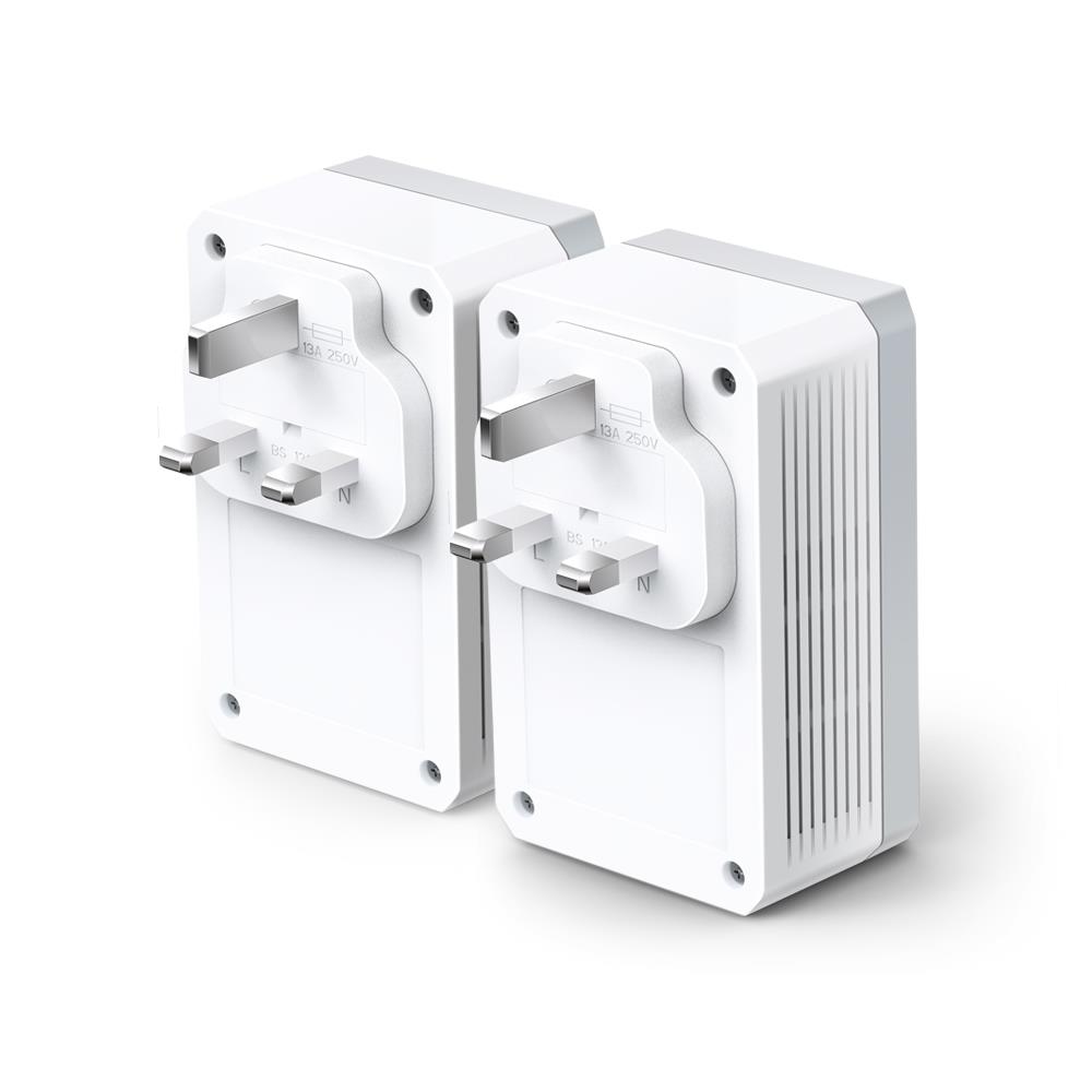 TP-Link AV600 TL-PA4022P 2-Ports Passthrough Powerline Gaming TV Plug X3 600pbs Refurbished UK