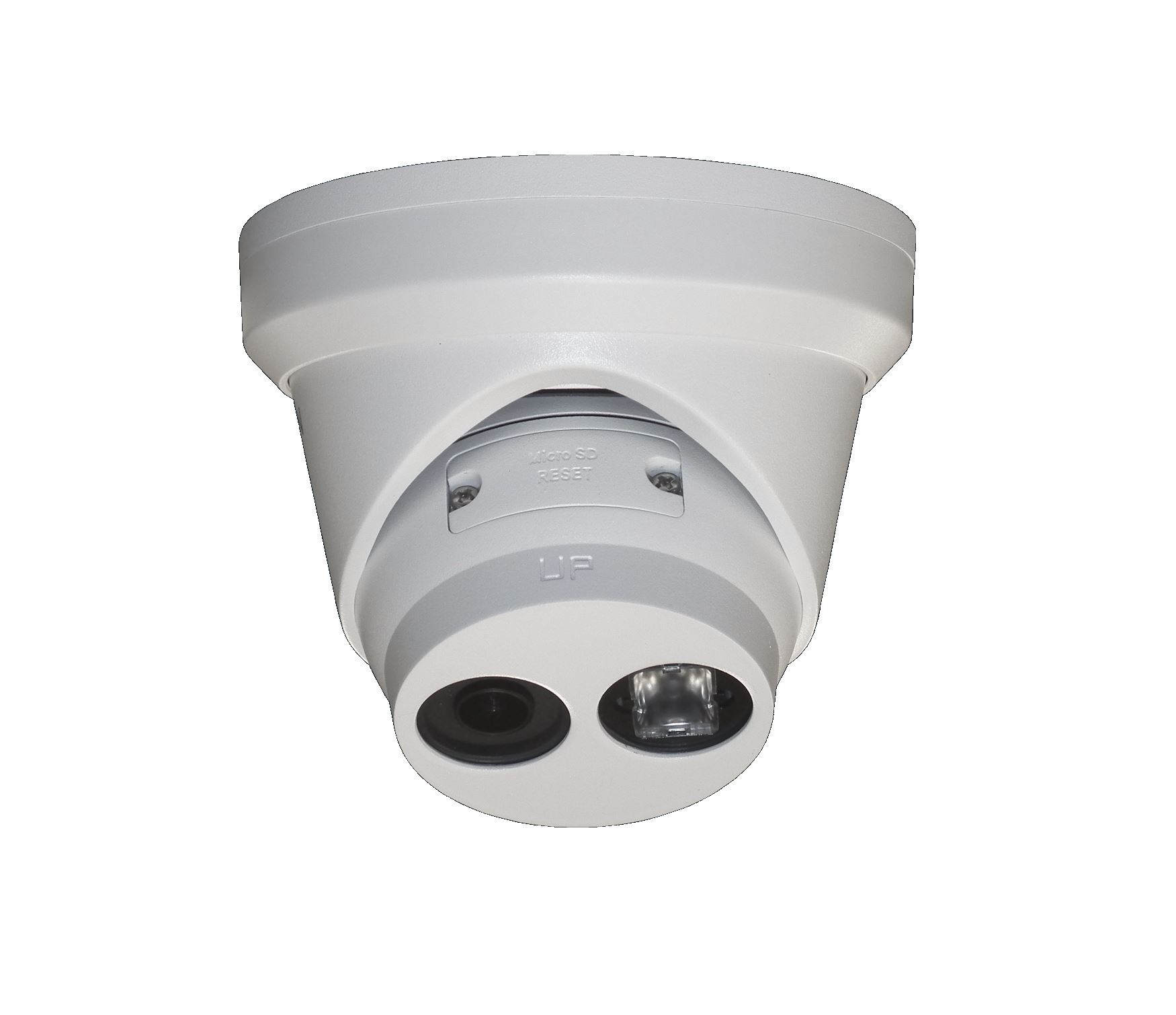Hikvision 8MP 4mm fixed lens turret PoE camera with 30m IR IP67- White