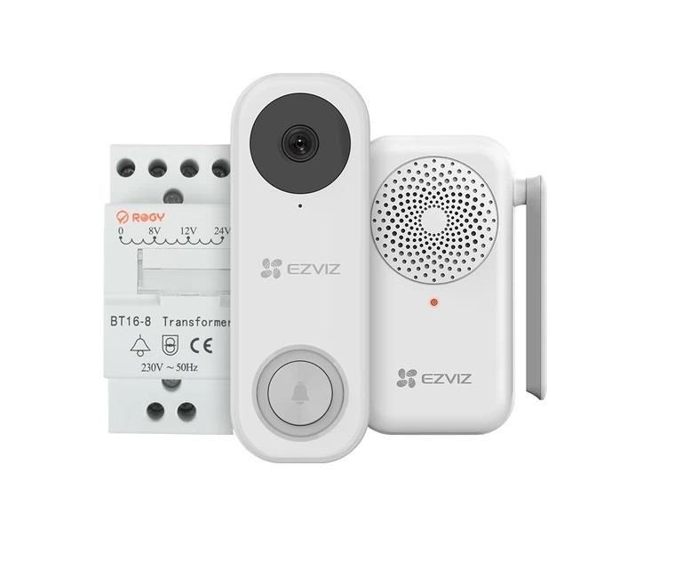 EZVIZ DB1C Wired Video Doorbell with Chime 2MP AI Human Detection KIT