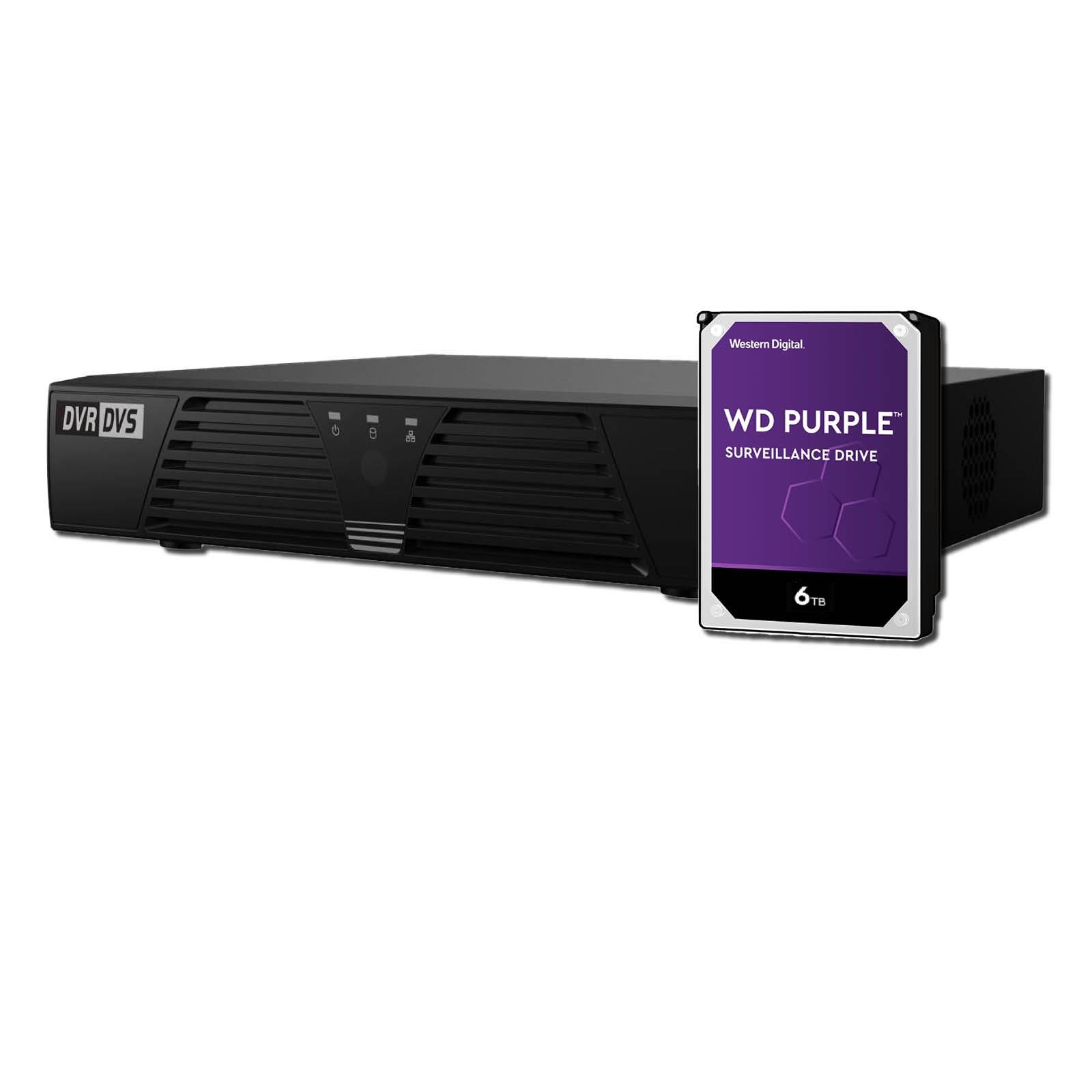 HiLook by Hikvision 8 Channel DVR-208G-F1 2MP 1080P HD-TVI/AHD/CVI/CVBSDVR CCTV Video Recorder 6TB WD Purple HDD
