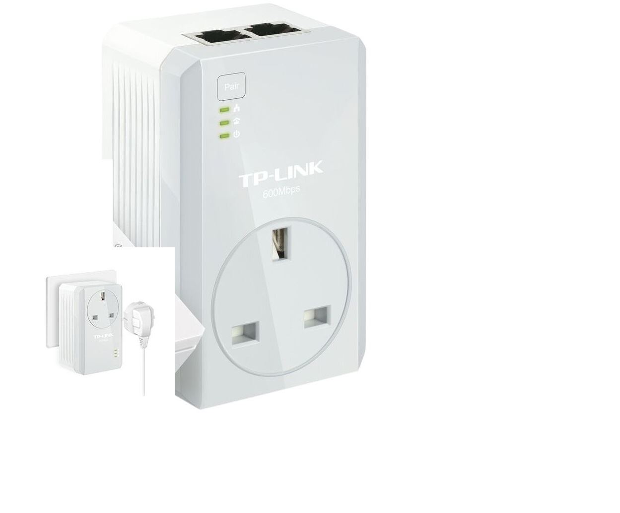 TP-LINK TL-PA4022P AV600 Two-Port Powerline Passthrough homeplug  Single Plug