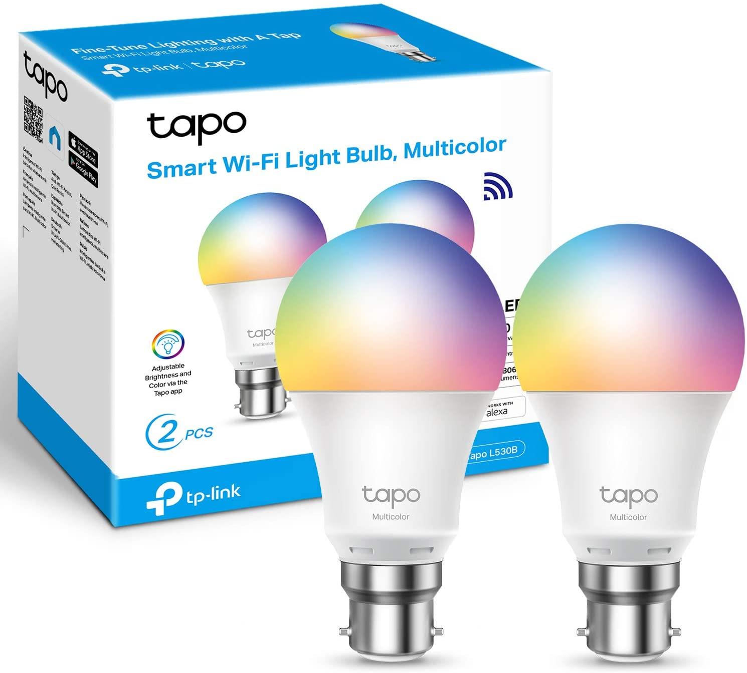 TP-Link Tapo L530B(2-pack) Smart Wi-Fi Light Bulb, Multicolor, B22 8.7W Amazon Alexa