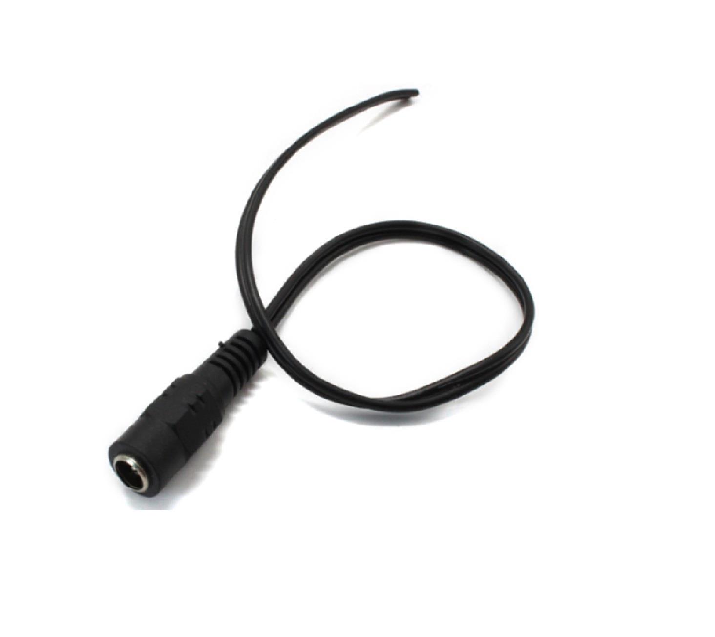 PACE Power Pigtail Female Cable Cord Lead 2.1 x 5.5mm DC for CCTV Car Rearview Monitor Camera -Black