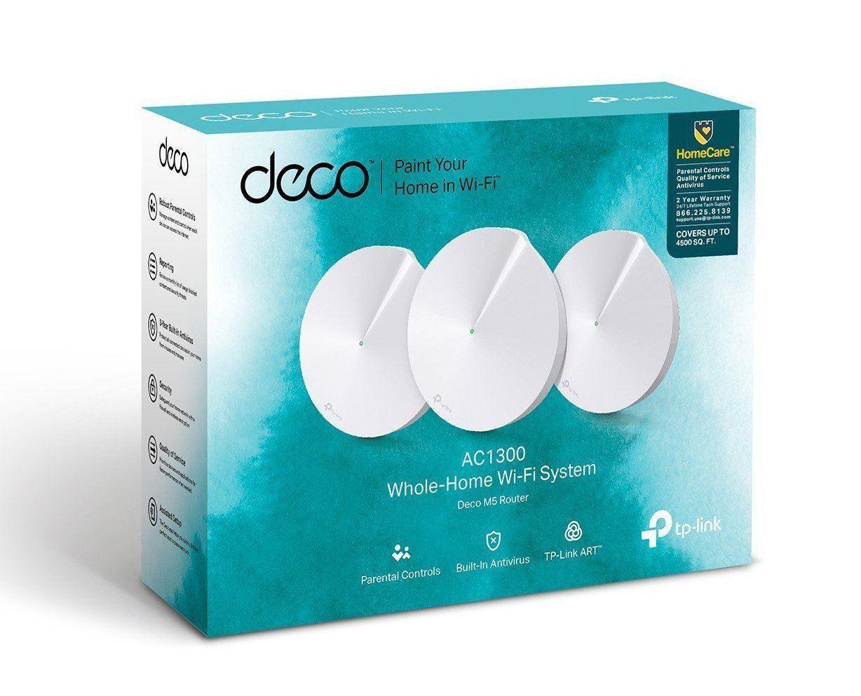 TP-Link Deco M5 Whole Home Mesh Wi-Fi System RouteWi-Fi Extender Replacement Pack of 3