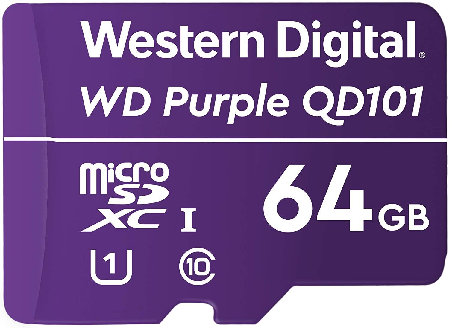 WD Purple WDD064G1P0C memory card 64 GB MicroSDXC Class 10 for CCTV Cameras