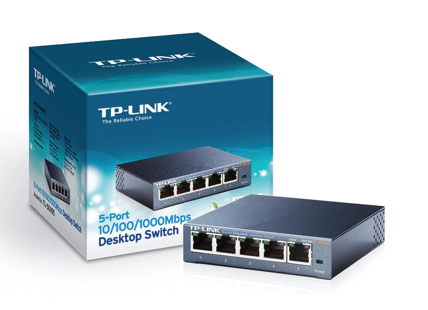 TP-Link TL-SG105 5-Port Gigabit Ethernet Switch- Metal 