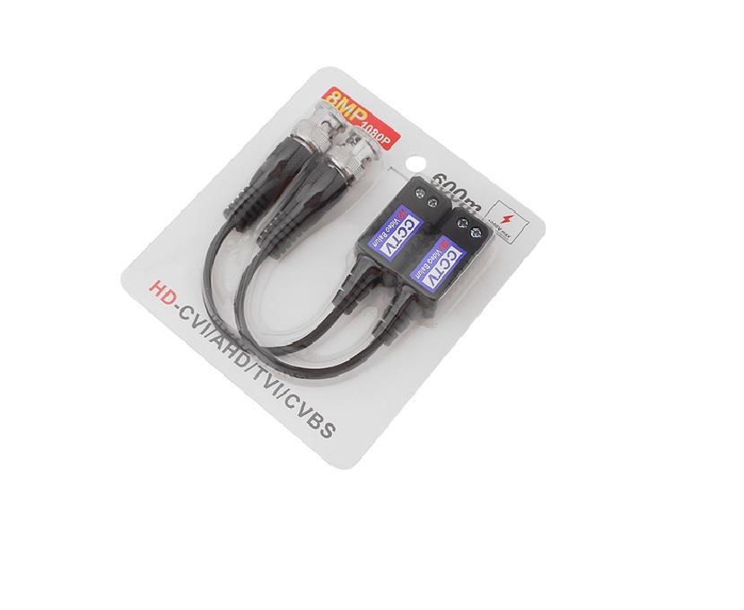 Single Channel Passive Video HD Balun for CVI TVI AHD Cat6 Cat5e Twin Pack