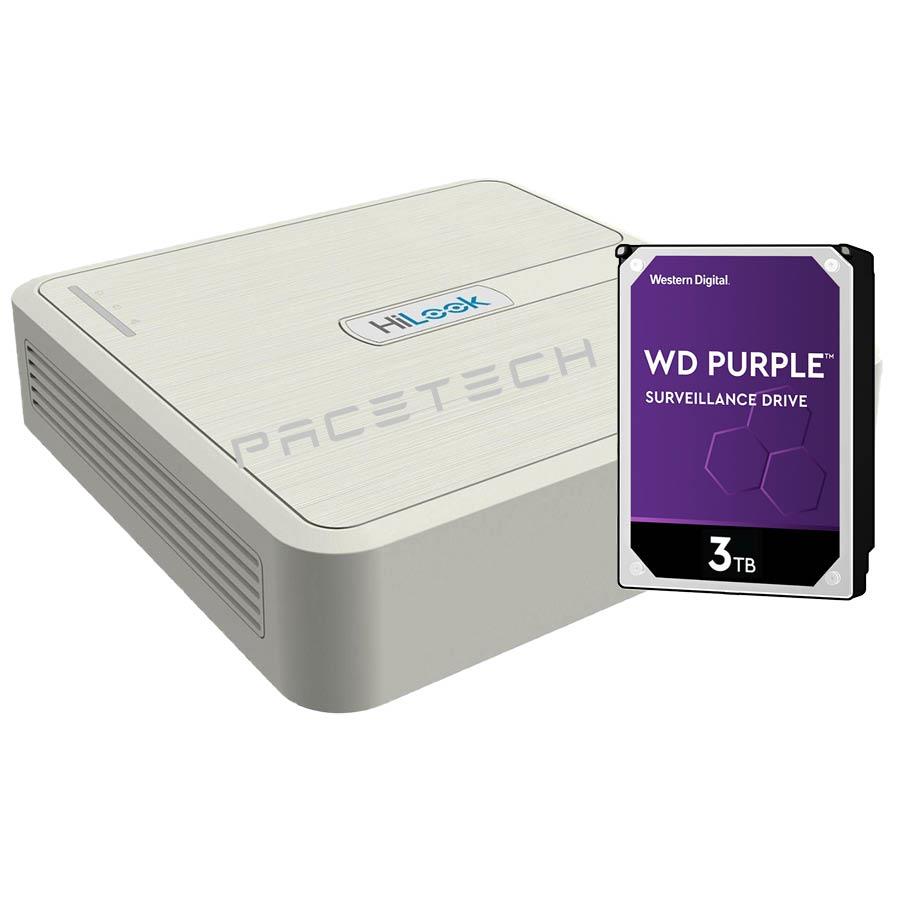 HiLook by Hikvision DVR-104G-F1(s)-3TB 4 Channel Turbo HD 2MP 1080P TVI/AHD/CVI/CVBS CCTV Video Recorder DVR - White 3TB HDD