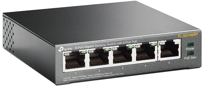 TP-Link TL-SG1005P 5-Port Gigabit Desktop PoE Switch with 4-Port 56 Watt
