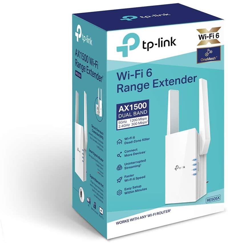 TP-Link RE505X AX1500 Dual Band Wi-Fi 6 Range Extender - Refurbished