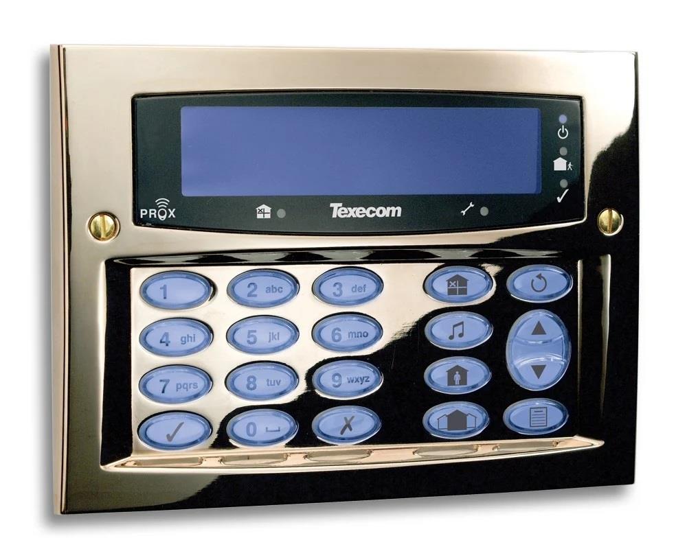 Texecom DBD-0128 Premier Elite SMK Polished Brass Keypad