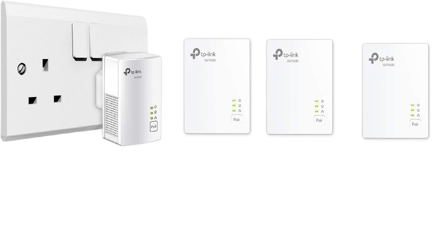 TP-Link TL-PA7017 KIT AV1000 Gigabit 3D 4K Gaming Powerline 1000Mbps 4 Pack
