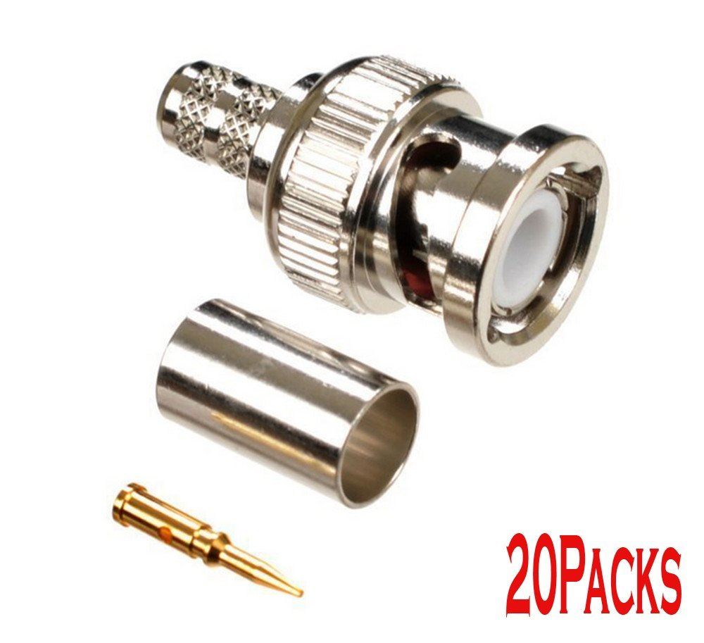OYN-X BNC MALE CRIMP-ON CRIMP ON CONNECTORS PLUGS RG59 Cable CCTV PACK OF 20