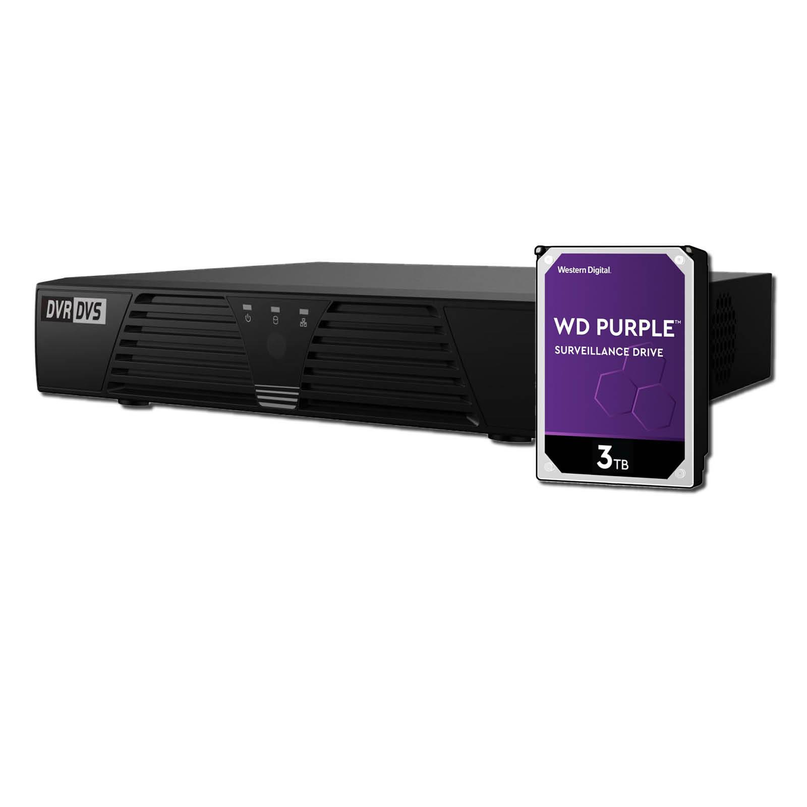 HiLook by Hikvision 8 Channel DVR-208G-F1 2MP 1080P HD-TVI/AHD/CVI/CVBSDVR CCTV Video Recorder 3TB WD Purple HDD