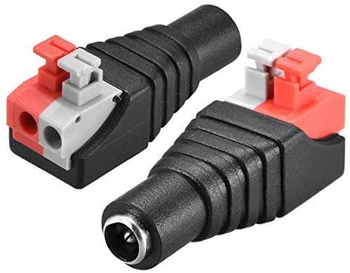 Female DC Power Plug Connector Push on Terminal For TVI CCTV Cameras pack of 1