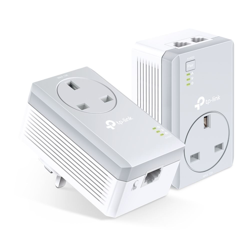 TP-LINK TL-PA4022P KIT AV600 2-Port Passthrough Powerline Kit Refurbished