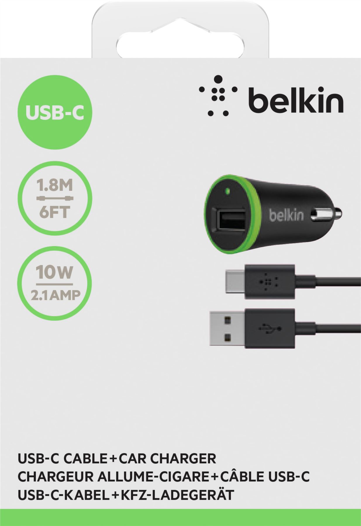 Belkin F7U002BT06-BLK mobile device charger Auto Black