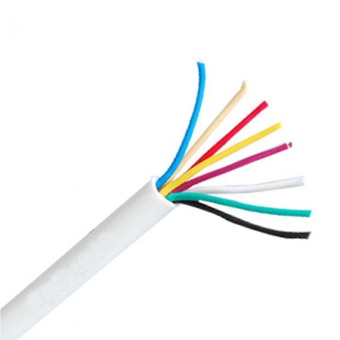 Pace 8 Core Burglar Intruder Alarm Cable 8C CCA Unshielded 100m Reel - White