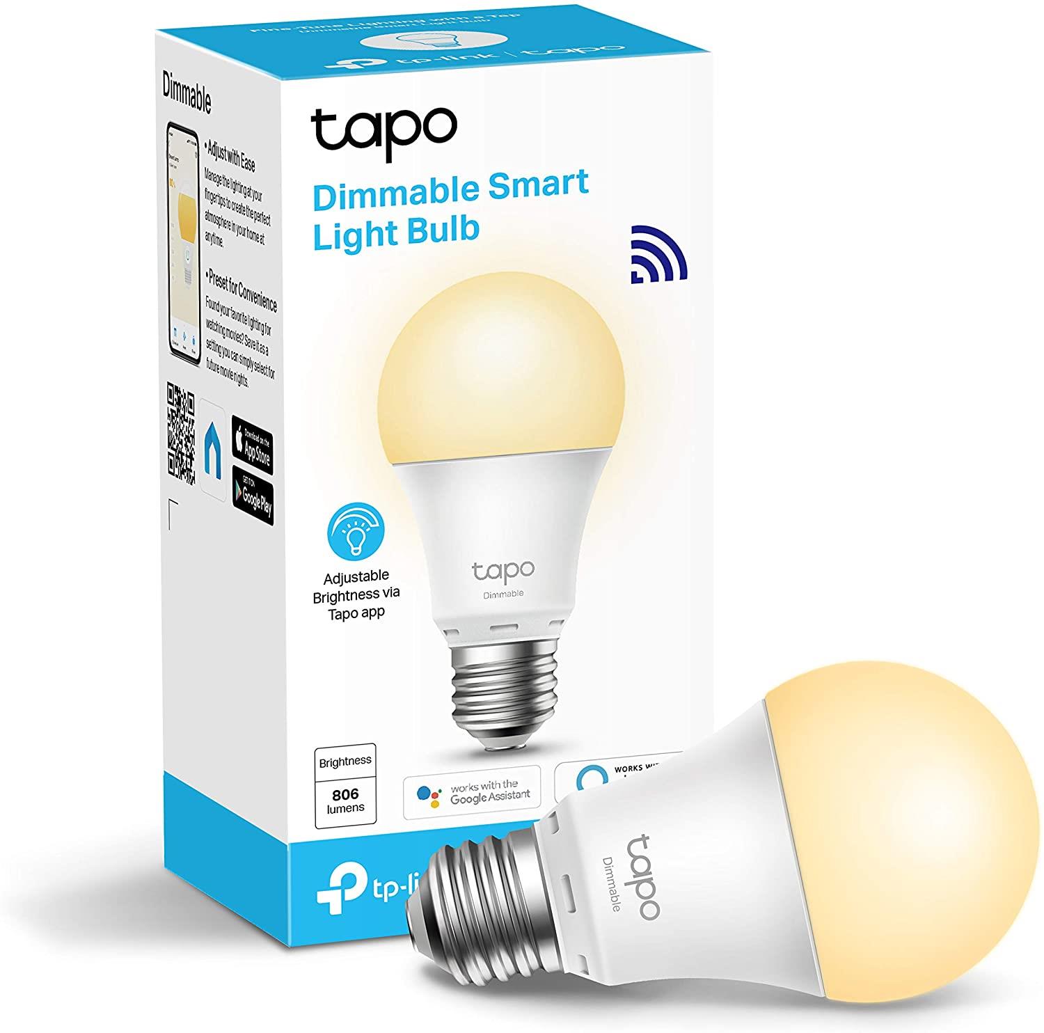 TP-Link Tapo Smart Bulb, Wi-Fi Smart Switch, E27, 8.7 W, Works with Amazon Alexa