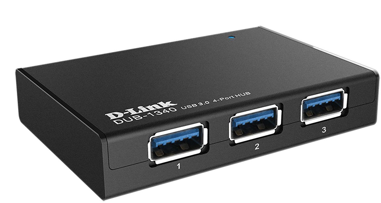 D-Link DUB-1340/B 4-Port Super Speed USB 3.0 Hub Speed 5Gbps Powered HUB UK