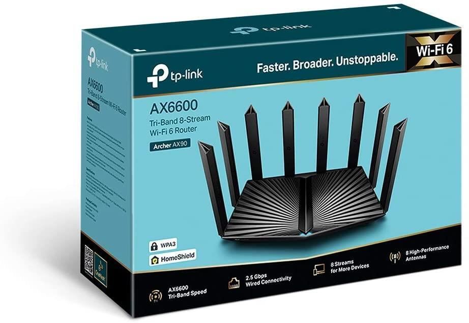 TP-Link Archer AX90 AX6600 Tri-Band Gigabit Wi-Fi 6 Router Refurbished UK