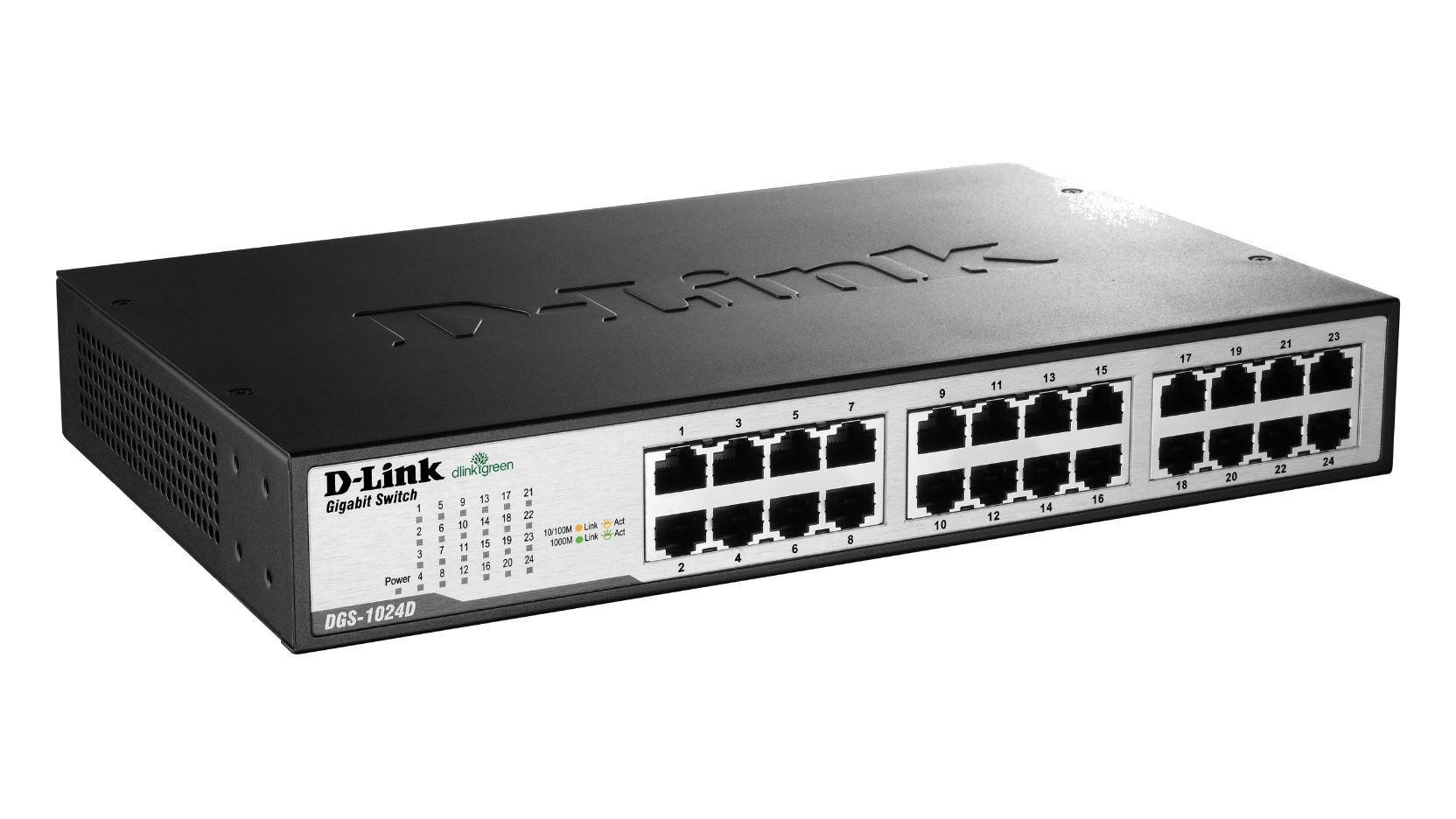D-Link DGS-1024D/B 24-Port Gigabit Unmanaged Desktop Switch - UK Plug
