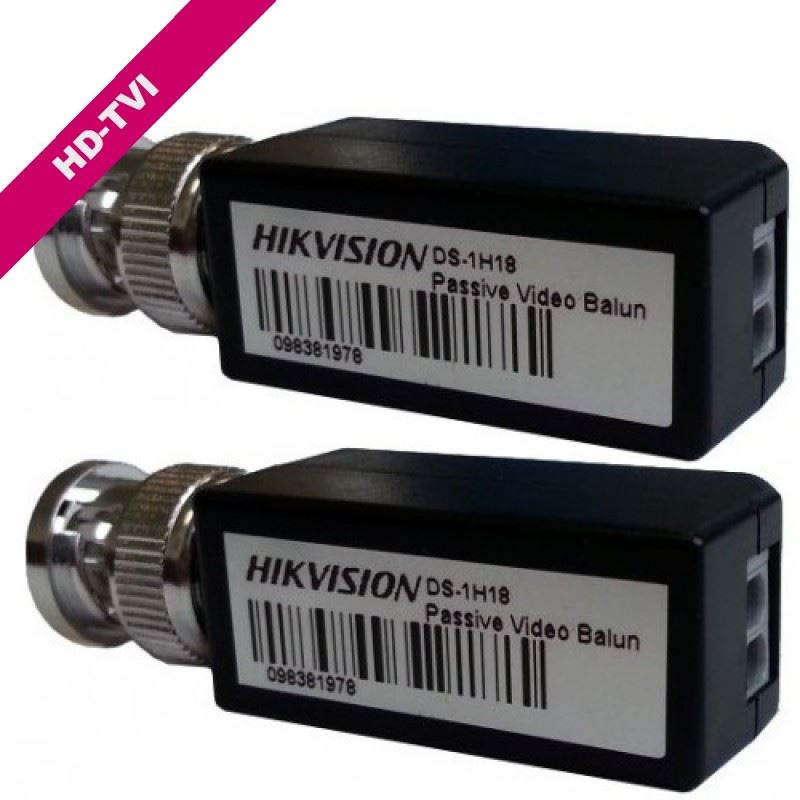 Hikvision DS-1H18 Set of 2 Passive HD Trans 200m Video Balun Twin pack