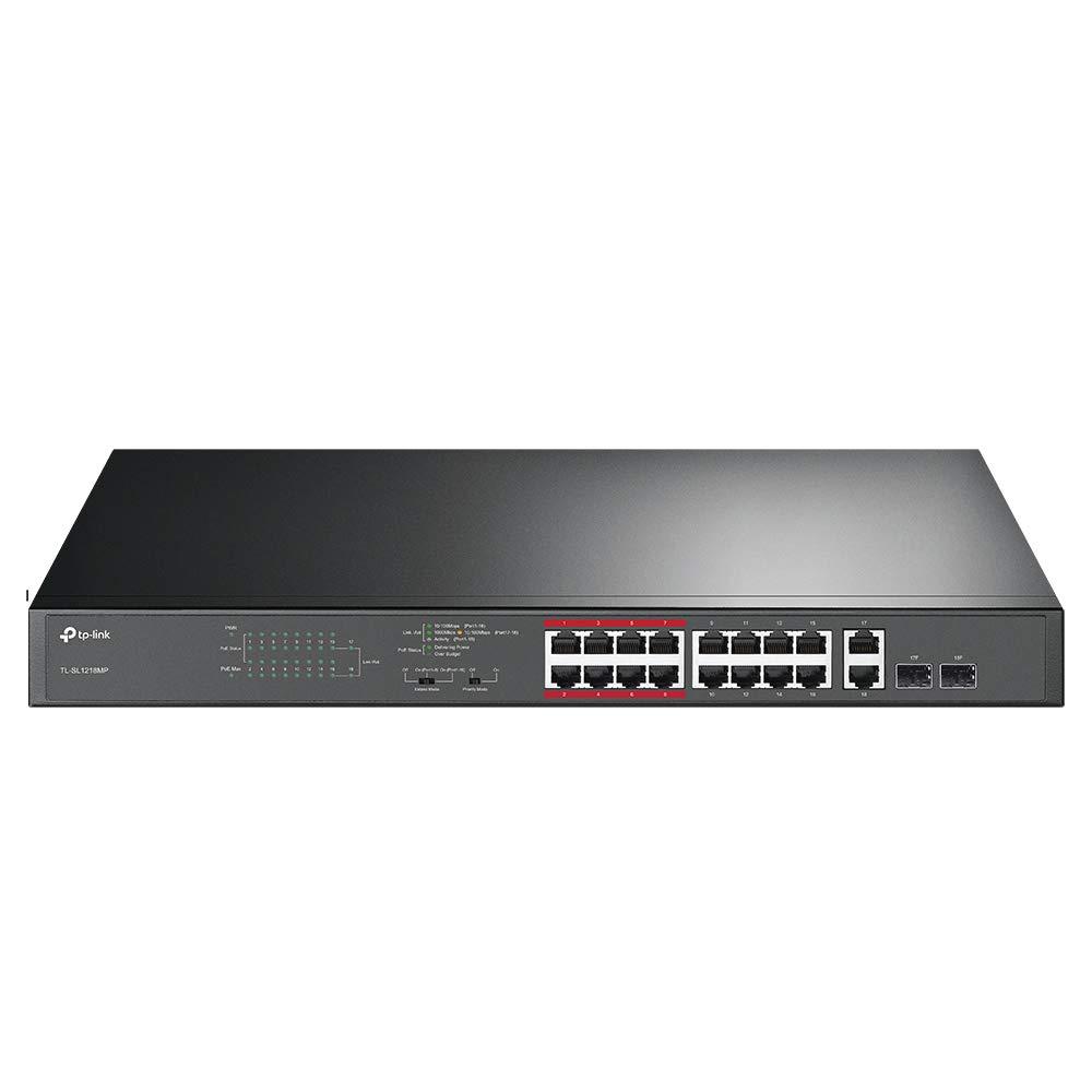 TP-Link TL-SL1218MP16-Port 100Mbps + 2-Port Gigabit Unmanaged PoE Switch