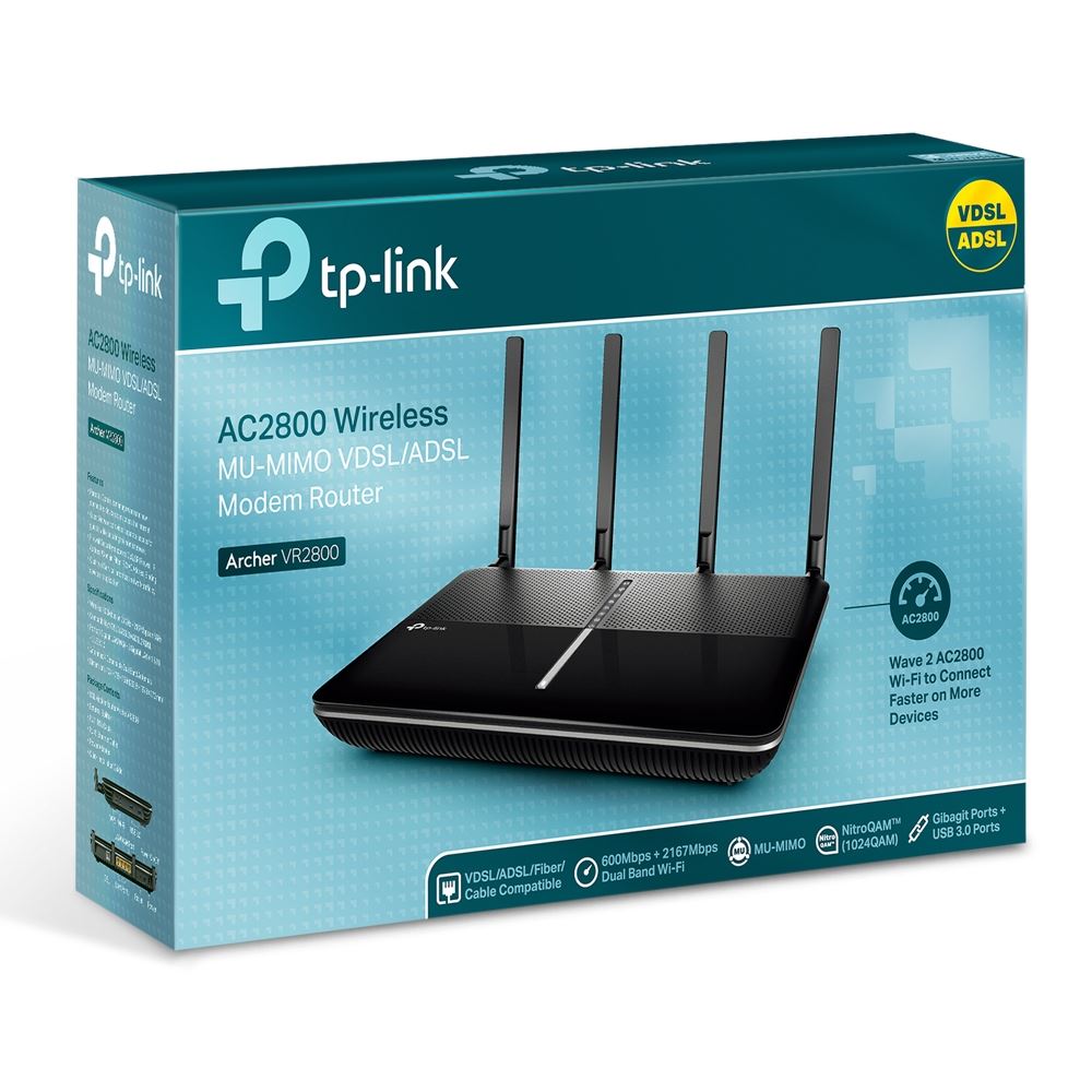 TP-LINK Archer VR2800 AC2800 Dual Band Wireless MU-MIMO Gigabit VDSL/ADSL Router