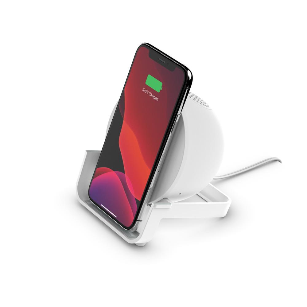 Belkin AUF001myWH BoostCharge Wireless Charging Stand 10 W + Bluetooth Speaker