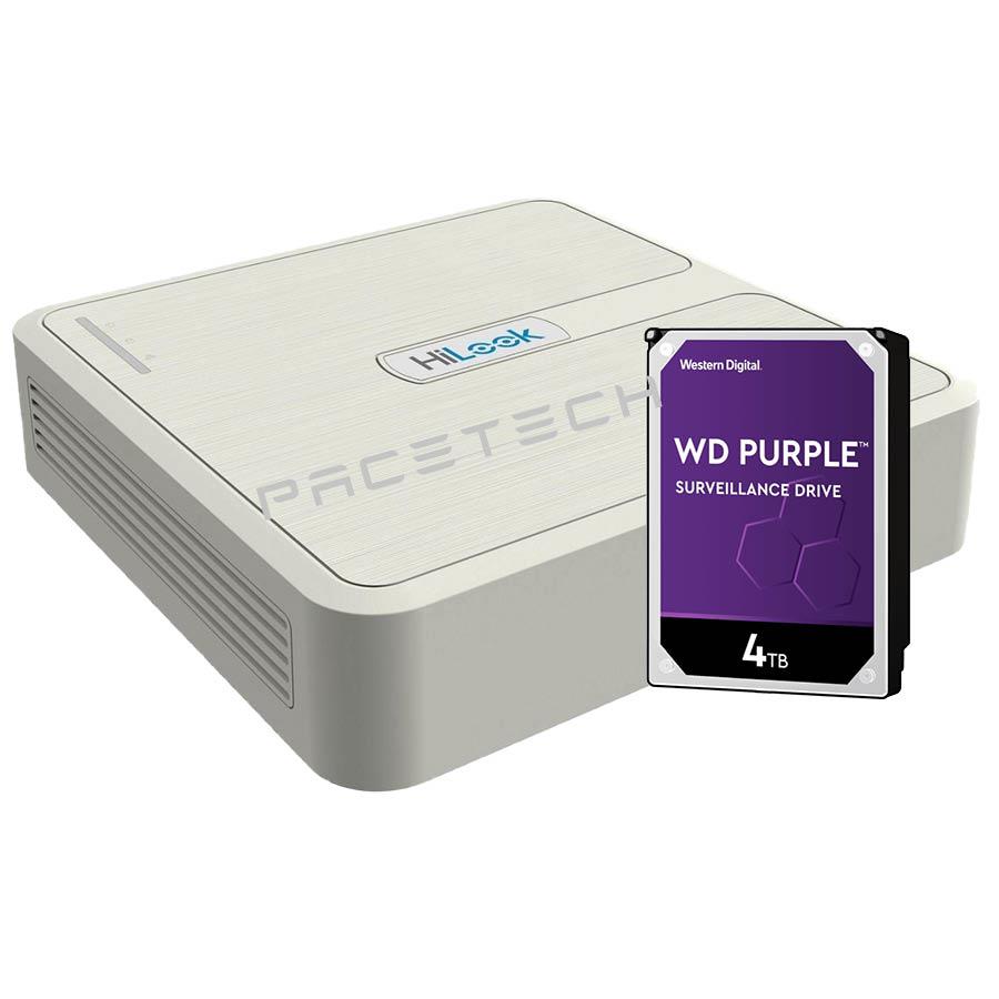 HiLook by Hikvision DVR-104G-F1(s)-4TB 4 Channel Turbo HD 2MP 1080P TVI/AHD/CVI/CVBS CCTV Video Recorder DVR - White 4TB HDD