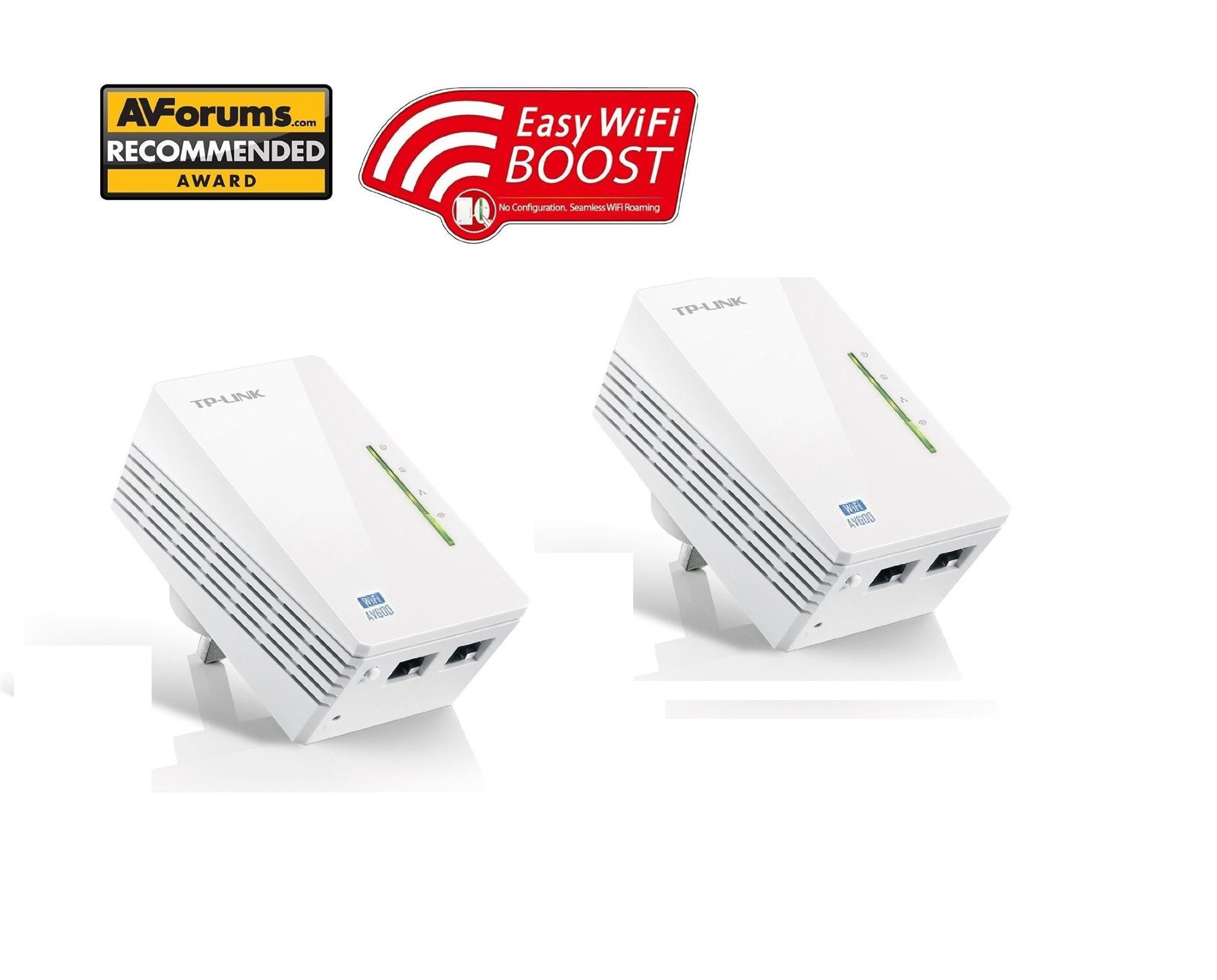 TP-Link TL-WPA4220 AV600 Powerline 300M Wi-Fi Booster Extender with 2 LAN Ports Refurbished X 2